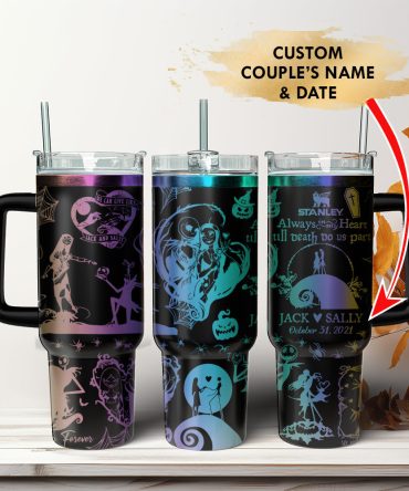 The Nightmare Before Christmas Movies Custom Stanley Quencher 40Oz Stainless Steel Tumbler With Handle