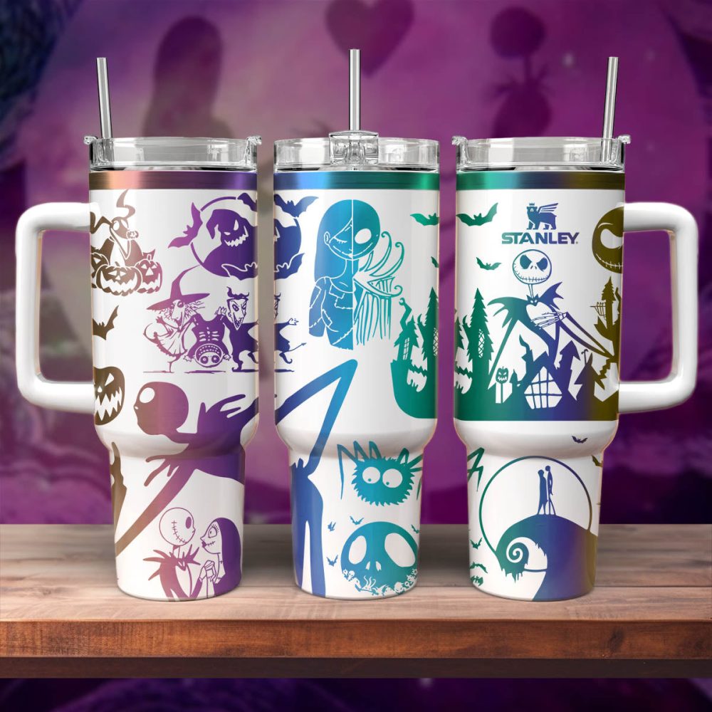 The Nightmare Before Christmas Movies Custom Stanley Quencher 40Oz Stainless Steel Tumbler With Handle