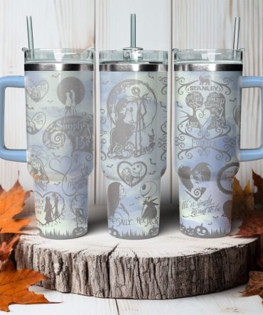 The Nightmare Before Christmas Movies Custom Stanley Quencher 40Oz Stainless Steel Tumbler With Handle