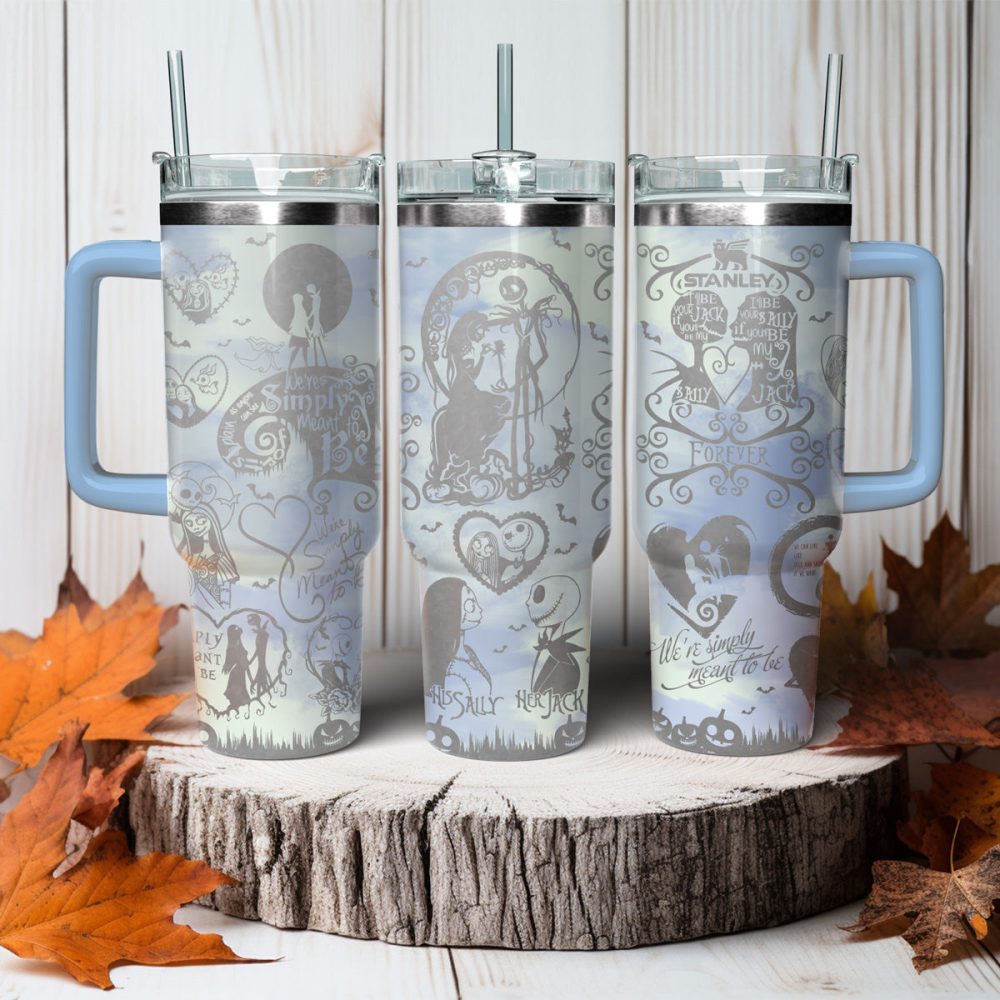The Nightmare Before Christmas Movies Custom Stanley Quencher 40Oz Stainless Steel Tumbler With Handle