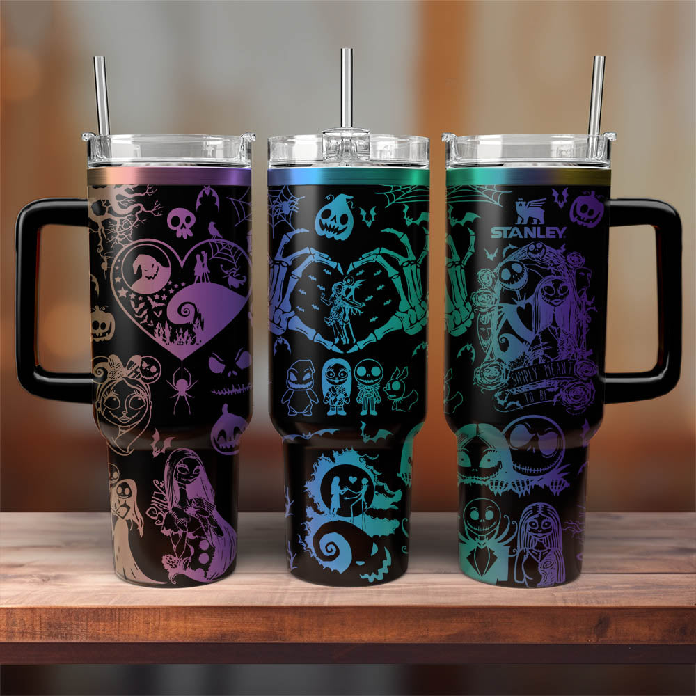 The Nightmare Before Christmas Movies Custom Stanley Quencher 40Oz Stainless Steel Tumbler With Handle