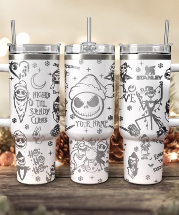 The Nightmare Before Christmas Movies Custom Stanley Quencher 40Oz Stainless Steel Tumbler With Handle
