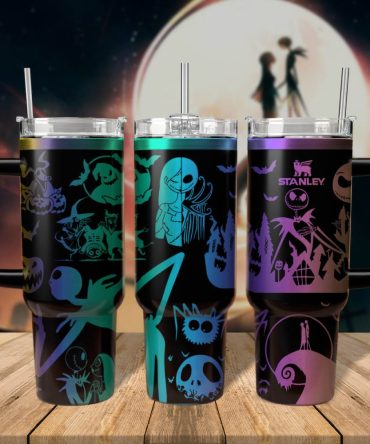 The Nightmare Before Christmas Movies Custom Stanley Quencher 40Oz Stainless Steel Tumbler With Handle