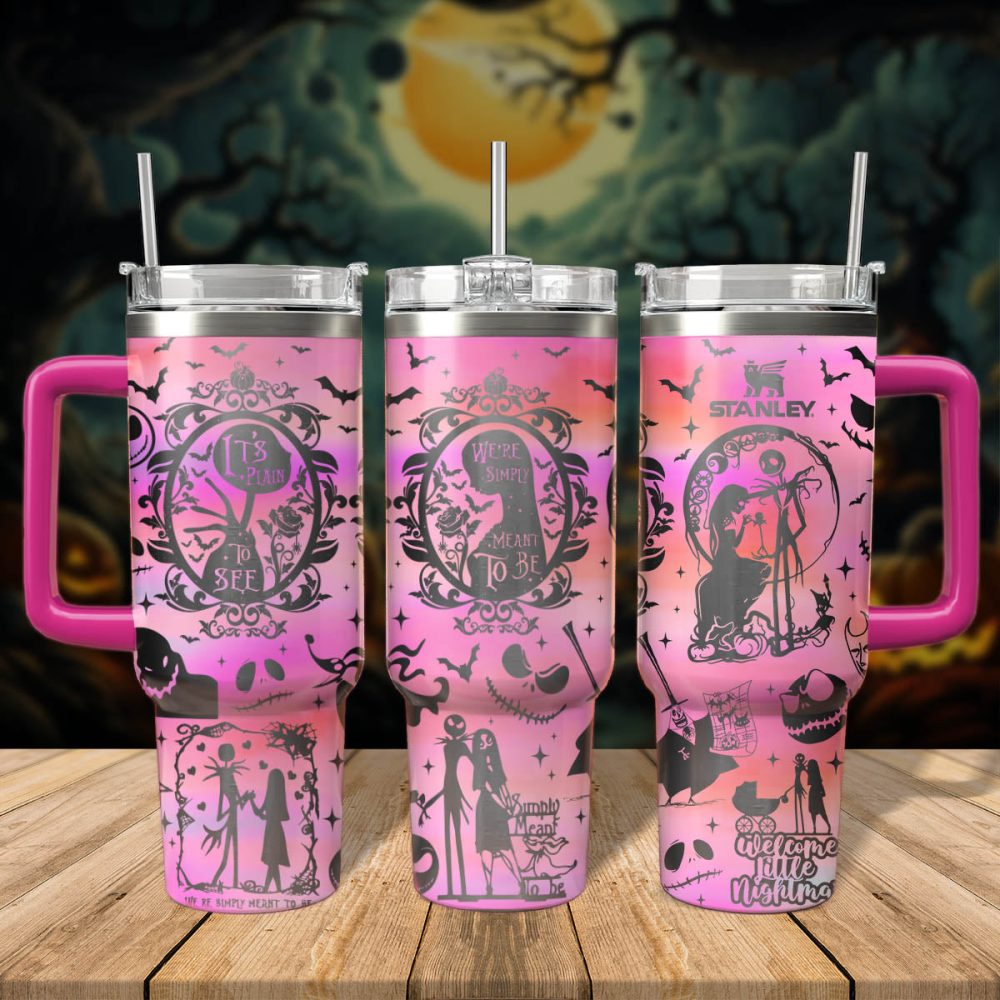The Nightmare Before Christmas Movies Custom Stanley Quencher 40Oz Stainless Steel Tumbler With Handle