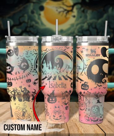 The Nightmare Before Christmas Movies Custom Stanley Quencher 40Oz Stainless Steel Tumbler With Handle
