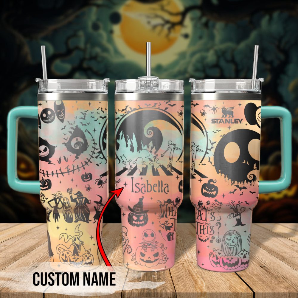 The Nightmare Before Christmas Movies Custom Stanley Quencher 40Oz Stainless Steel Tumbler With Handle
