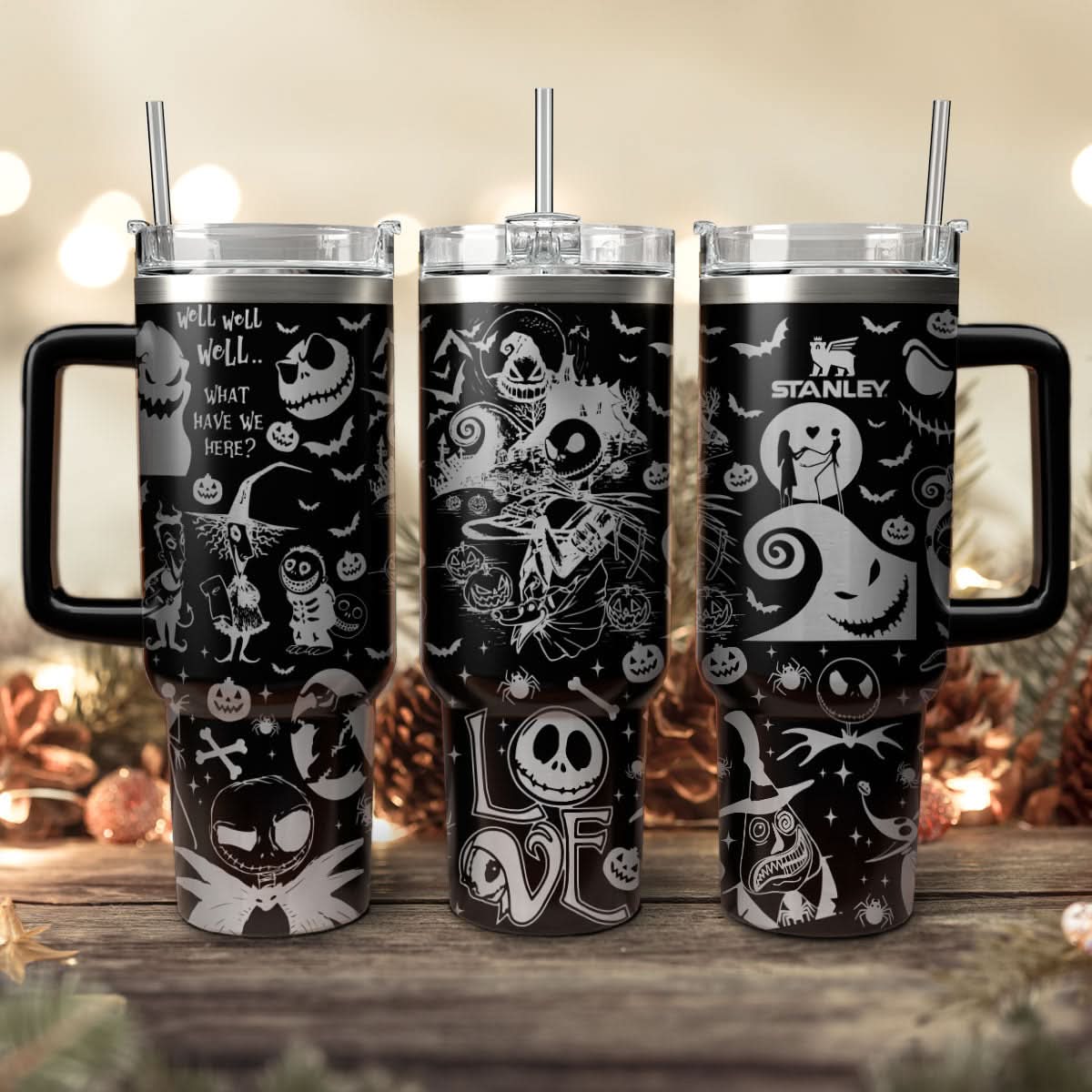 The Nightmare Before Christmas Movies Custom Stanley Quencher 40Oz Stainless Steel Tumbler With Handle