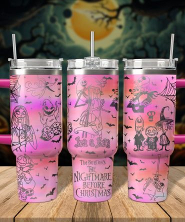 The Nightmare Before Christmas Movies Custom Stanley Quencher 40Oz Stainless Steel Tumbler With Handle