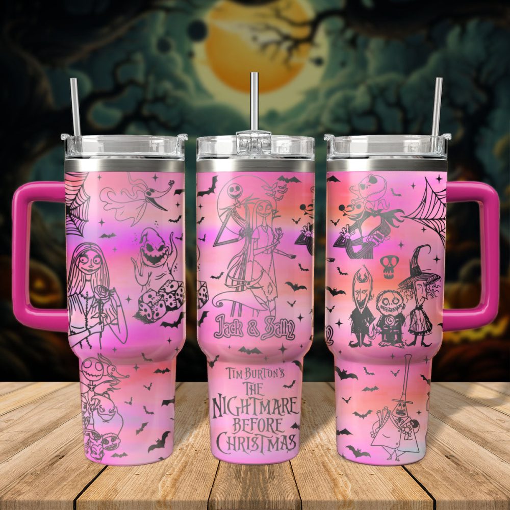 The Nightmare Before Christmas Movies Custom Stanley Quencher 40Oz Stainless Steel Tumbler With Handle