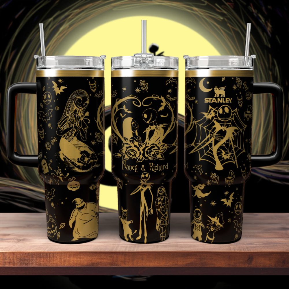 The Nightmare Before Christmas Movies Custom Stanley Quencher 40Oz Stainless Steel Tumbler With Handle