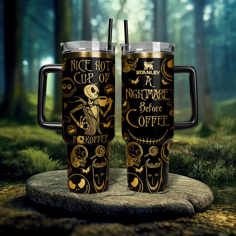 The Nightmare Before Christmas Movies Custom Stanley Quencher 40Oz Stainless Steel Tumbler With Handle