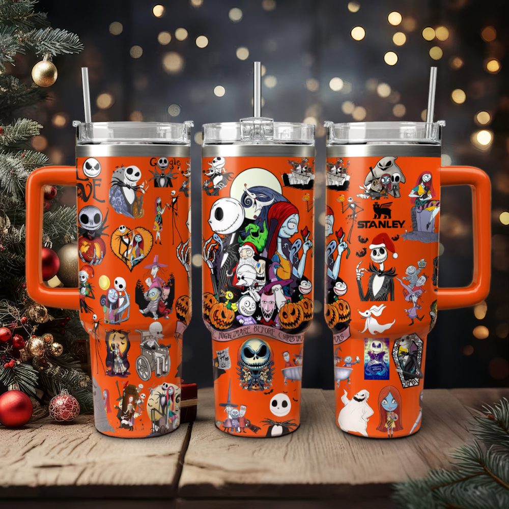 The Nightmare Before Christmas Movies Custom Stanley Quencher 40Oz Stainless Steel Tumbler With Handle