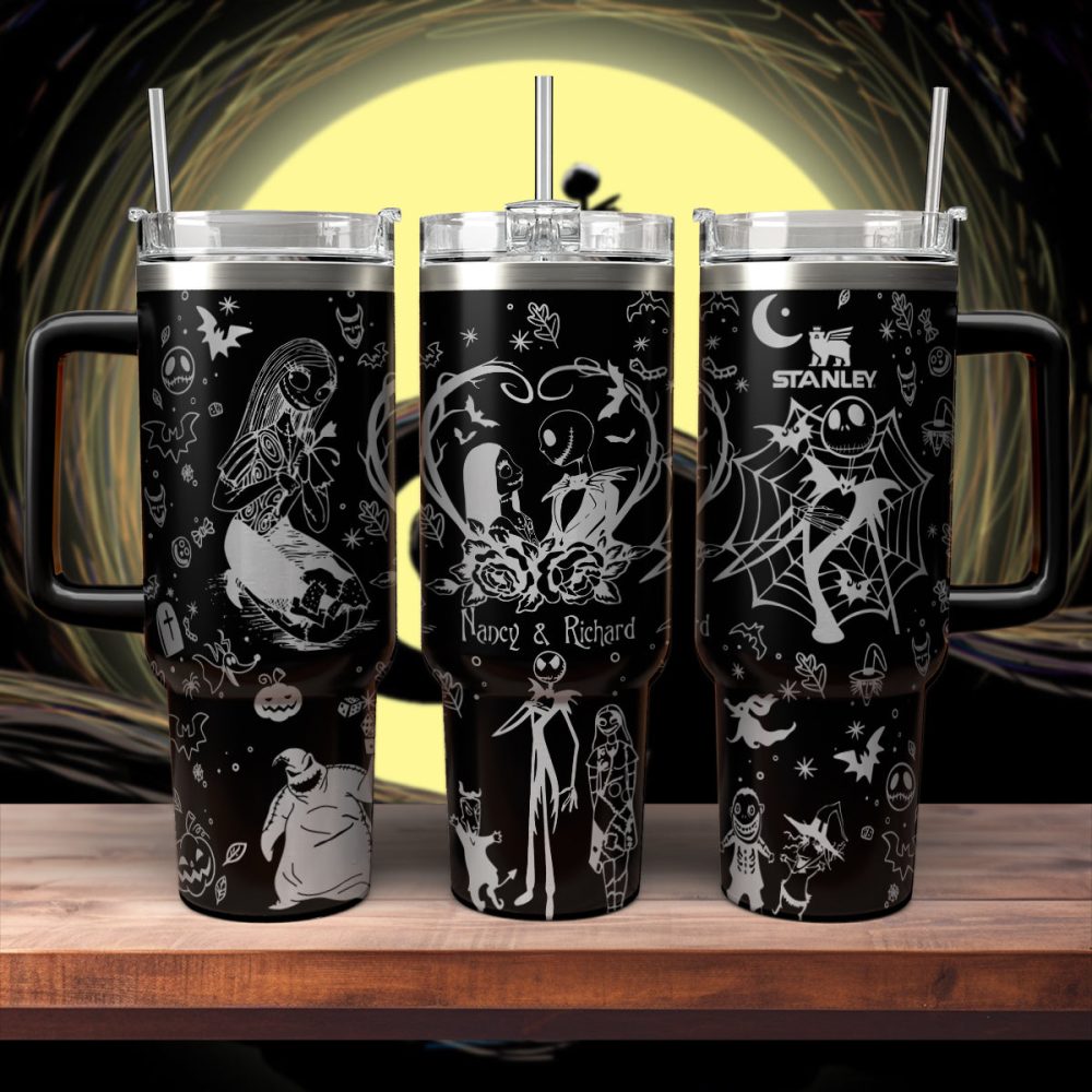 The Nightmare Before Christmas Movies Custom Stanley Quencher 40Oz Stainless Steel Tumbler With Handle