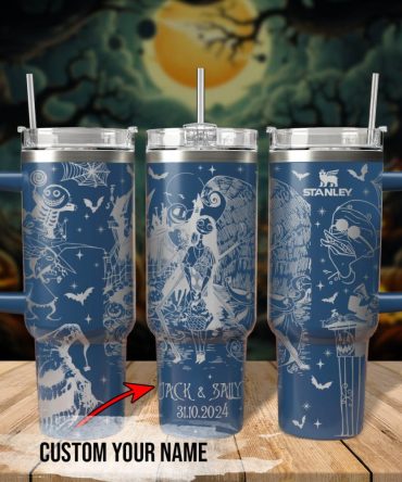 The Nightmare Before Christmas Movies Custom Stanley Quencher 40Oz Stainless Steel Tumbler With Handle