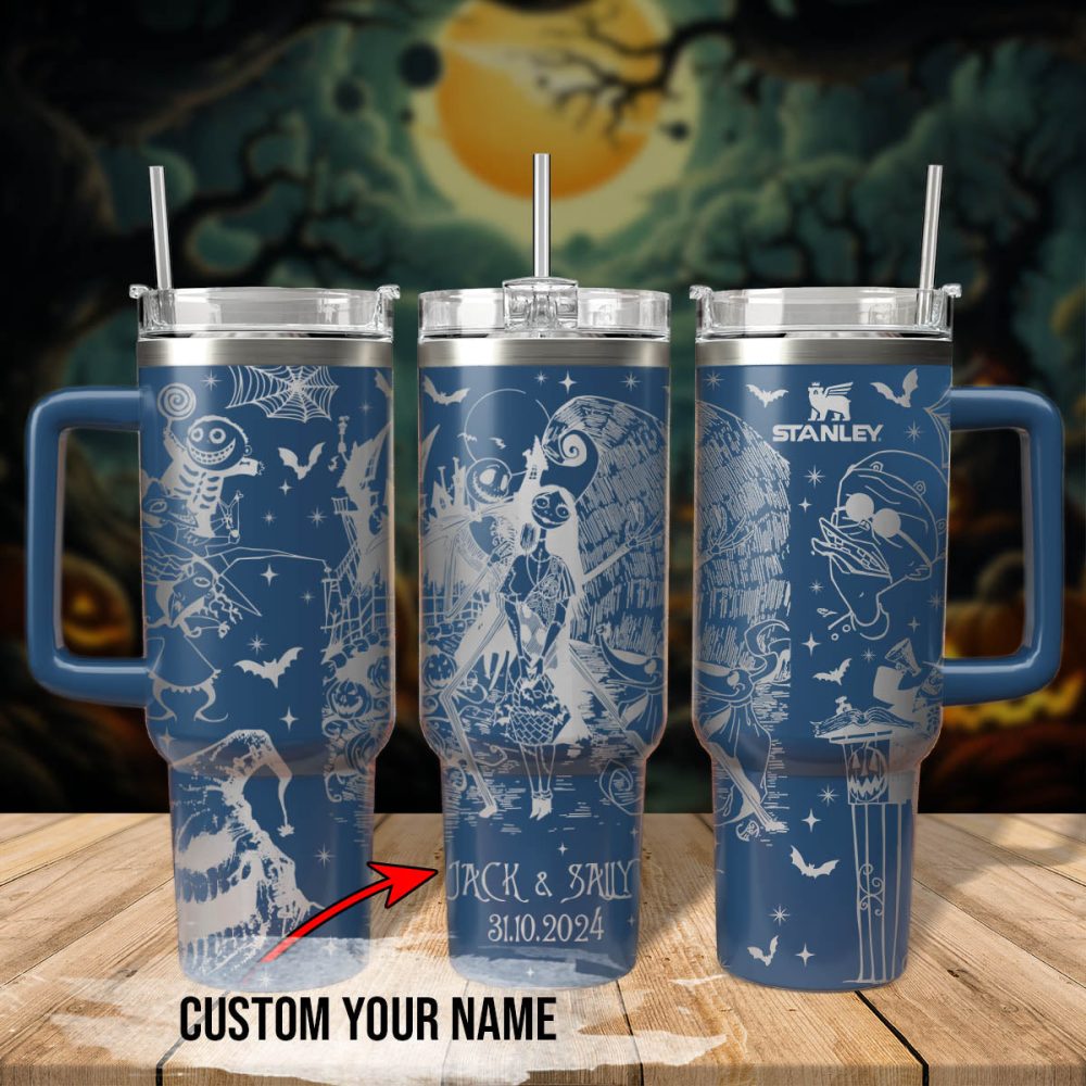 The Nightmare Before Christmas Movies Custom Stanley Quencher 40Oz Stainless Steel Tumbler With Handle