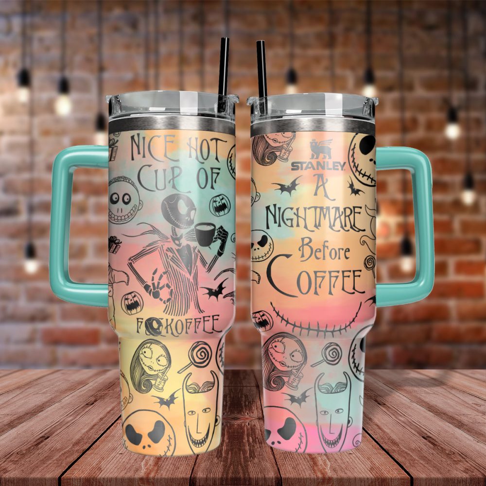 The Nightmare Before Christmas Movies Custom Stanley Quencher 40Oz Stainless Steel Tumbler With Handle