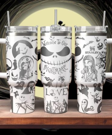 The Nightmare Before Christmas Movies Custom Stanley Quencher 40Oz Stainless Steel Tumbler With Handle