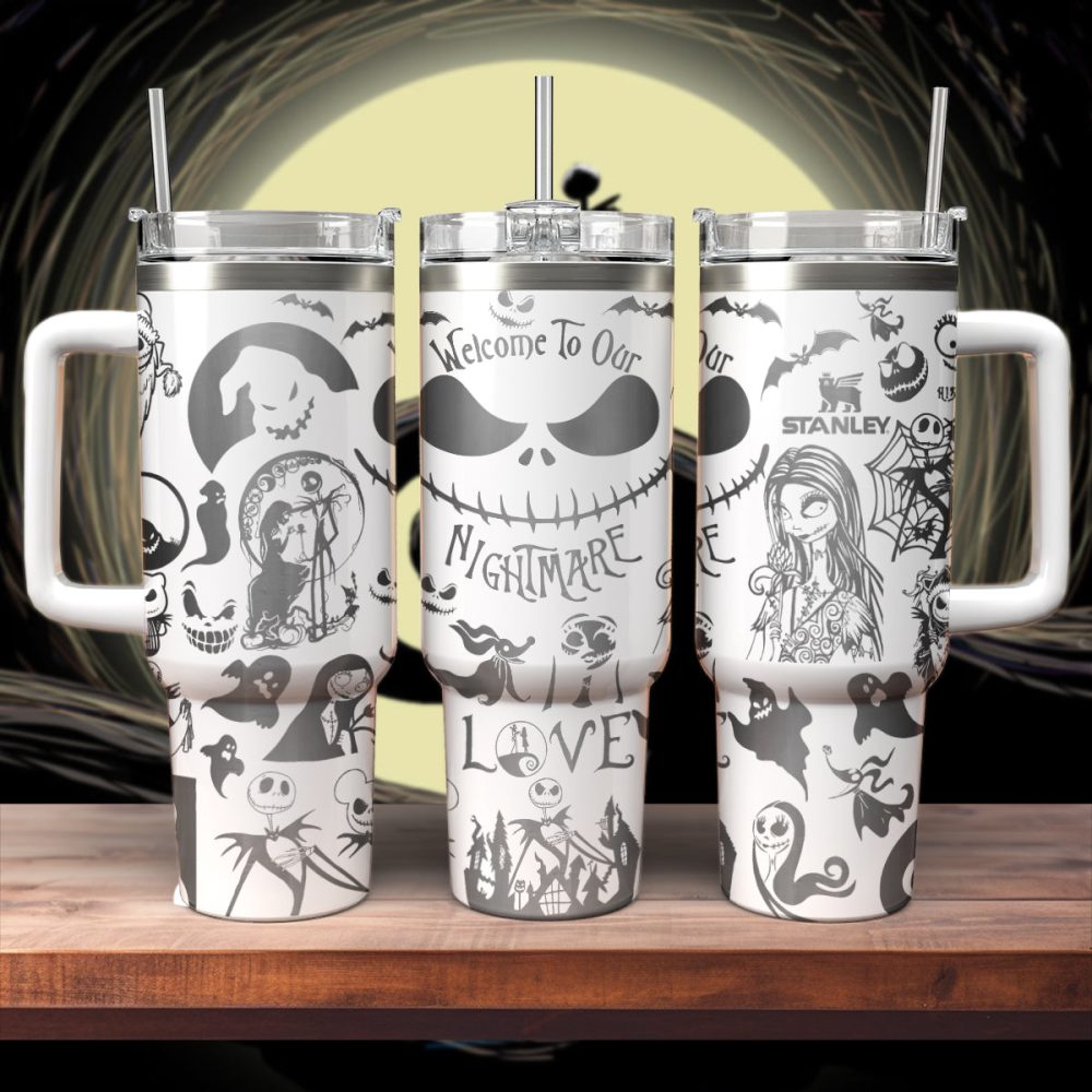 The Nightmare Before Christmas Movies Custom Stanley Quencher 40Oz Stainless Steel Tumbler With Handle