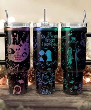 The Nightmare Before Christmas Movies Custom Stanley Quencher 40Oz Stainless Steel Tumbler With Handle