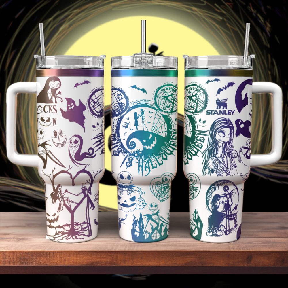 The Nightmare Before Christmas Movies Custom Stanley Quencher 40Oz Stainless Steel Tumbler With Handle