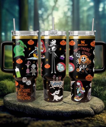 The Nightmare Before Christmas Movies Custom Stanley Quencher 40Oz Stainless Steel Tumbler With Handle