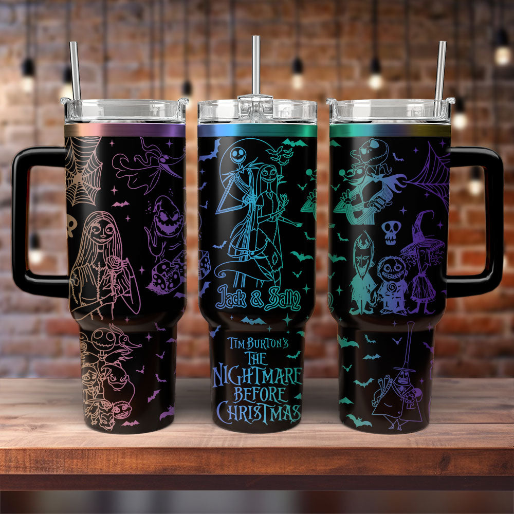 The Nightmare Before Christmas Movies Custom Stanley Quencher 40Oz Stainless Steel Tumbler With Handle
