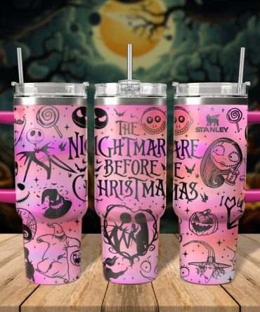 The Nightmare Before Christmas Movies Custom Stanley Quencher 40Oz Stainless Steel Tumbler With Handle