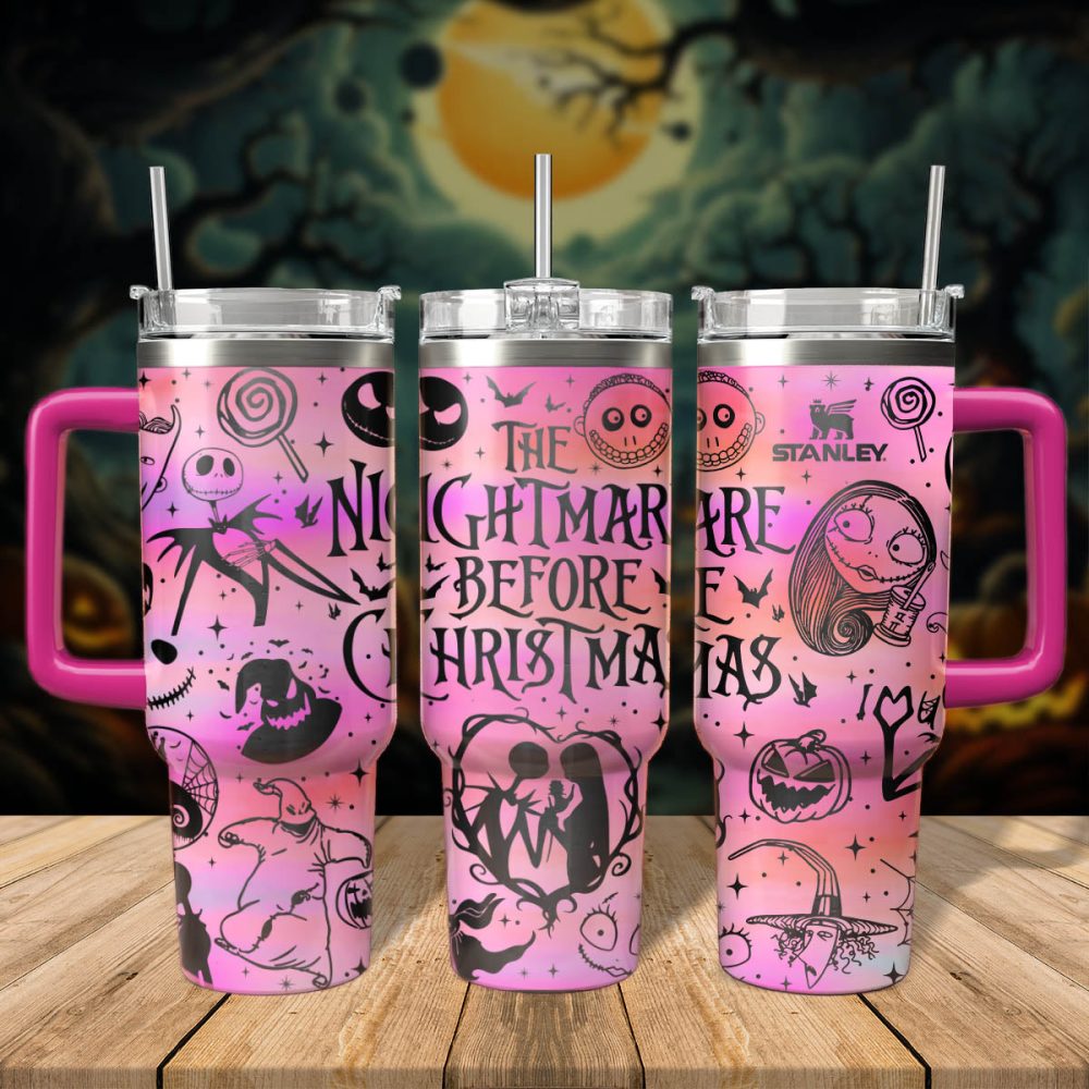The Nightmare Before Christmas Movies Custom Stanley Quencher 40Oz Stainless Steel Tumbler With Handle