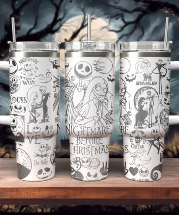 The Nightmare Before Christmas Movies Custom Stanley Quencher 40Oz Stainless Steel Tumbler With Handle