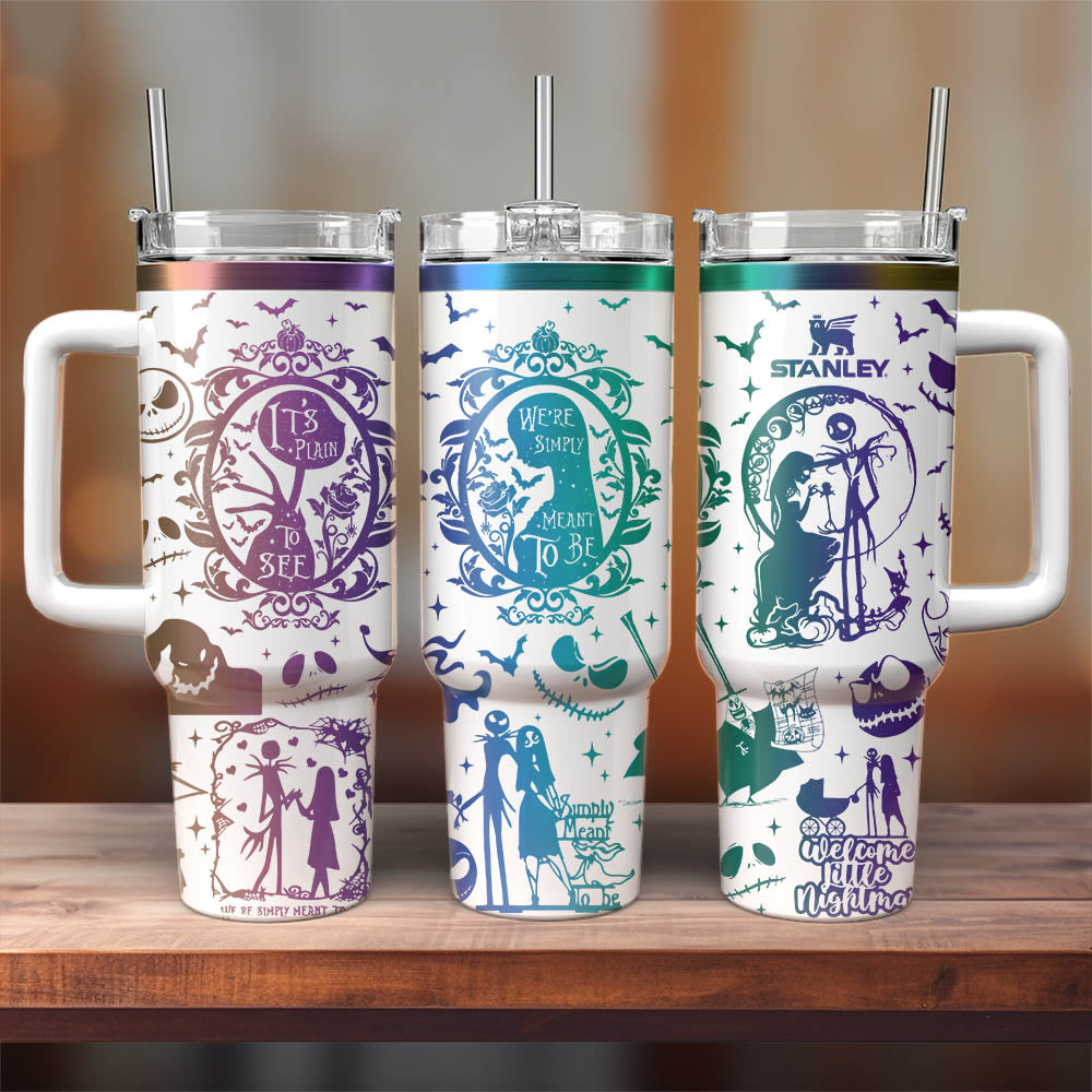 The Nightmare Before Christmas Movies Custom Stanley Quencher 40Oz Stainless Steel Tumbler With Handle