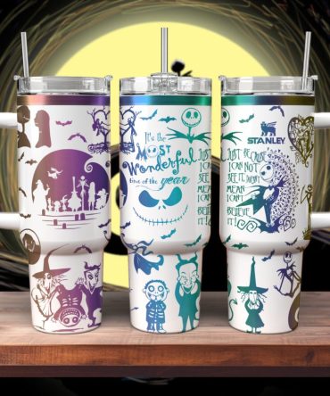 The Nightmare Before Christmas Movies Custom Stanley Quencher 40Oz Stainless Steel Tumbler With Handle
