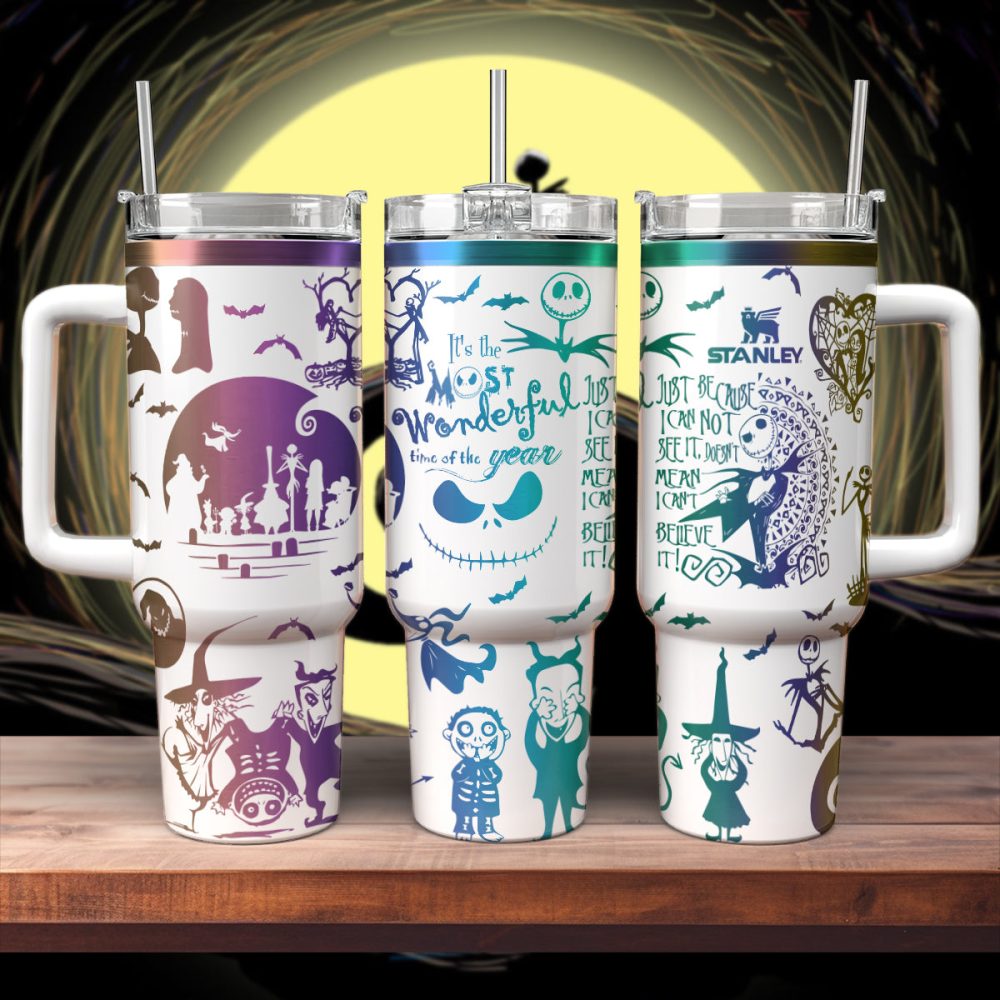 The Nightmare Before Christmas Movies Custom Stanley Quencher 40Oz Stainless Steel Tumbler With Handle