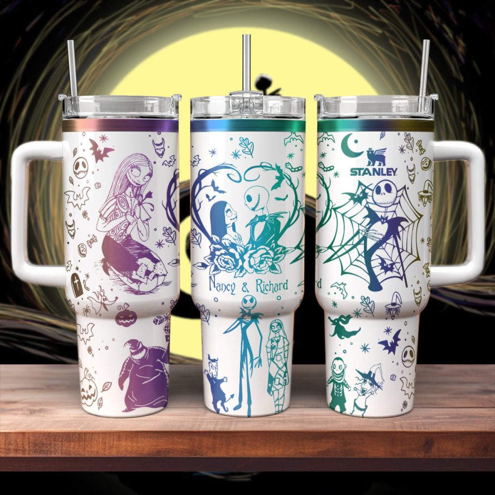 The Nightmare Before Christmas Movies Custom Stanley Quencher 40Oz Stainless Steel Tumbler With Handle