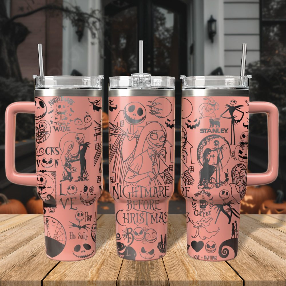The Nightmare Before Christmas Movies Custom Stanley Quencher 40Oz Stainless Steel Tumbler With Handle