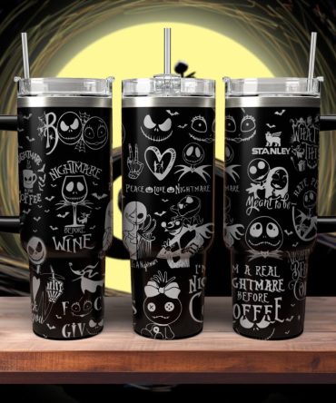 The Nightmare Before Christmas Movies Custom Stanley Quencher 40Oz Stainless Steel Tumbler With Handle