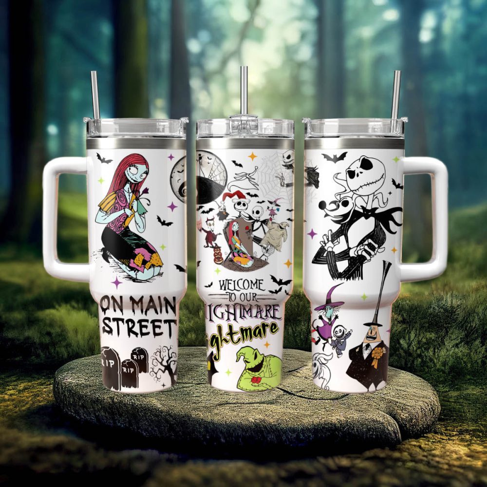 The Nightmare Before Christmas Movies Custom Stanley Quencher 40Oz Stainless Steel Tumbler With Handle