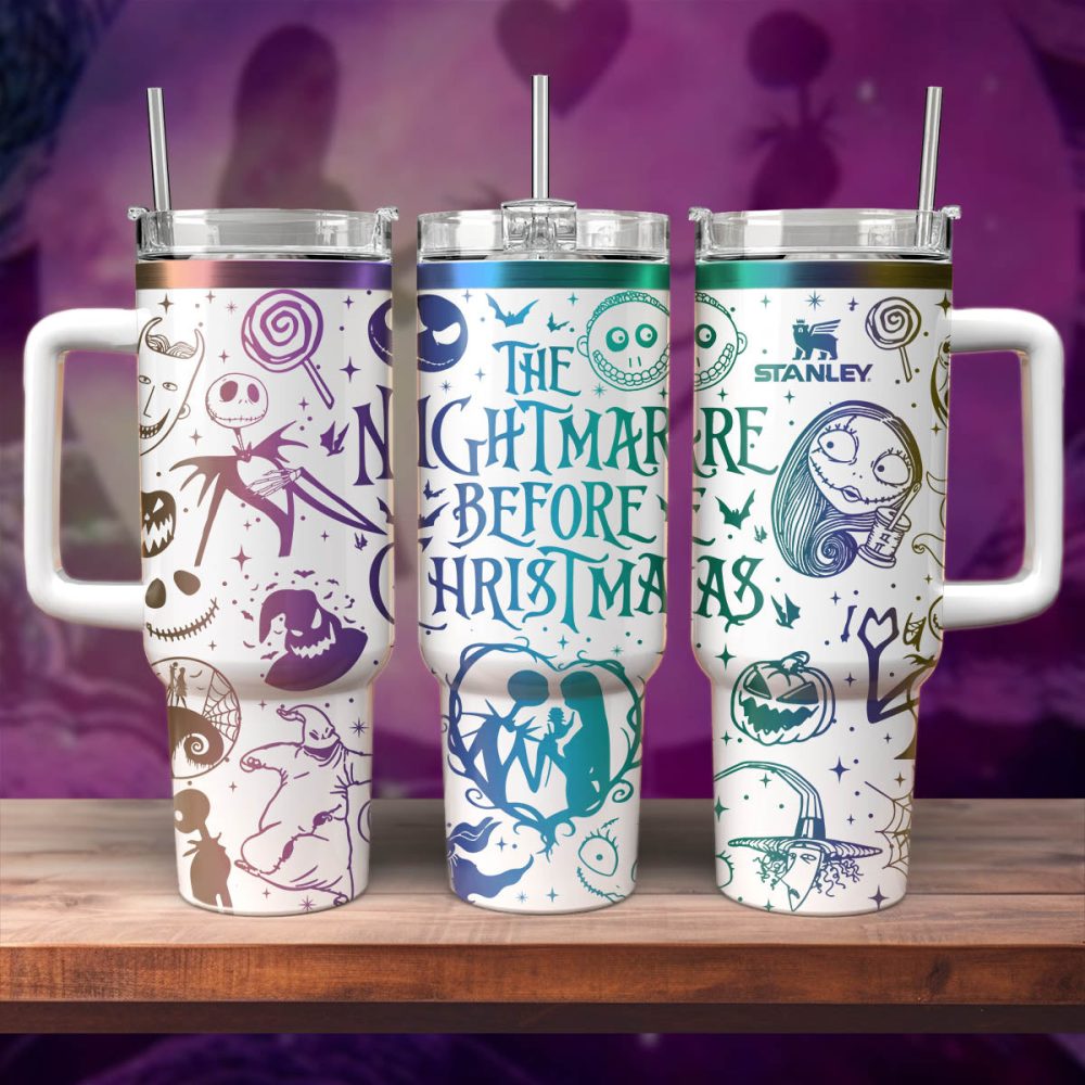 The Nightmare Before Christmas Movies Custom Stanley Quencher 40Oz Stainless Steel Tumbler With Handle