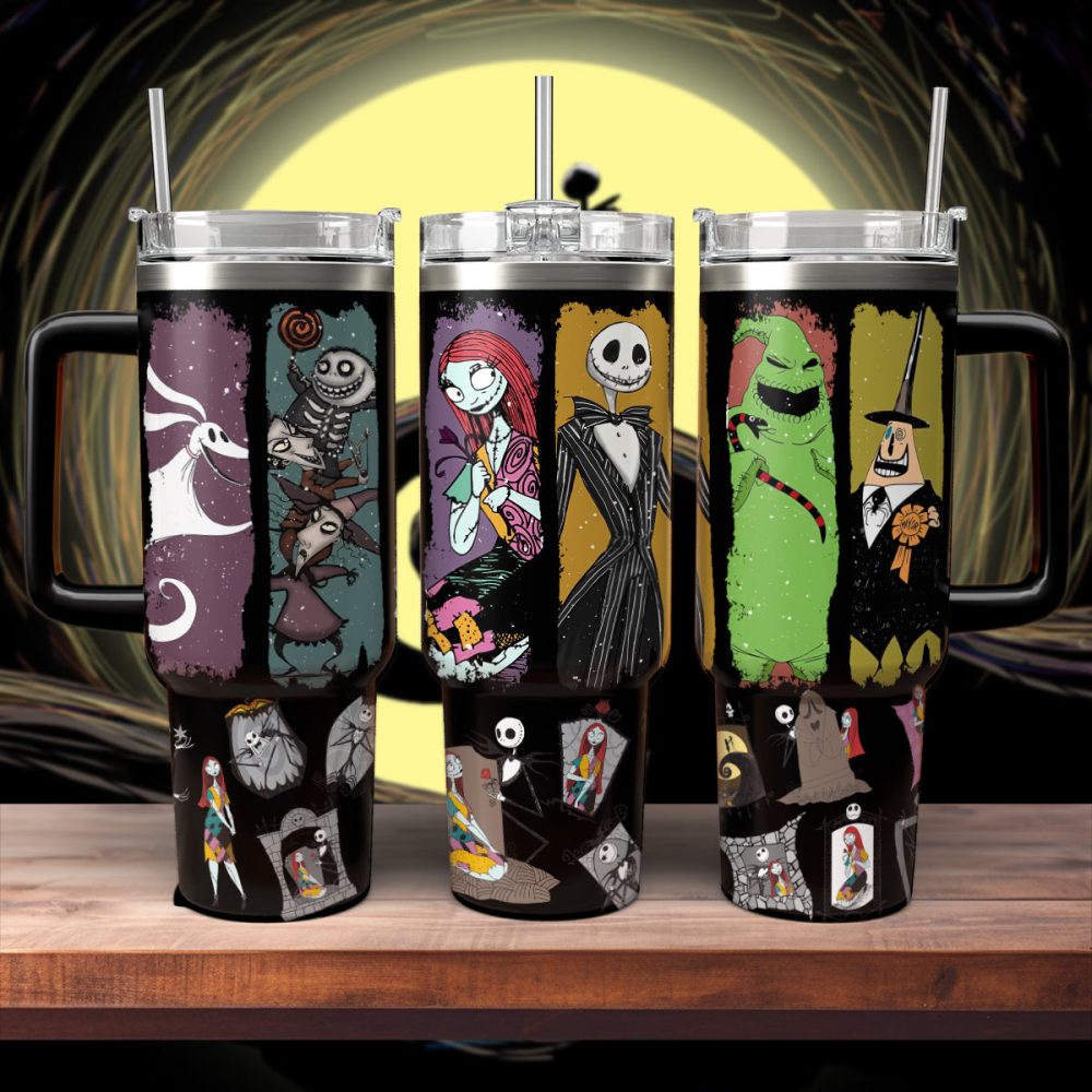 The Nightmare Before Christmas Movies Custom Stanley Quencher 40Oz Stainless Steel Tumbler With Handle