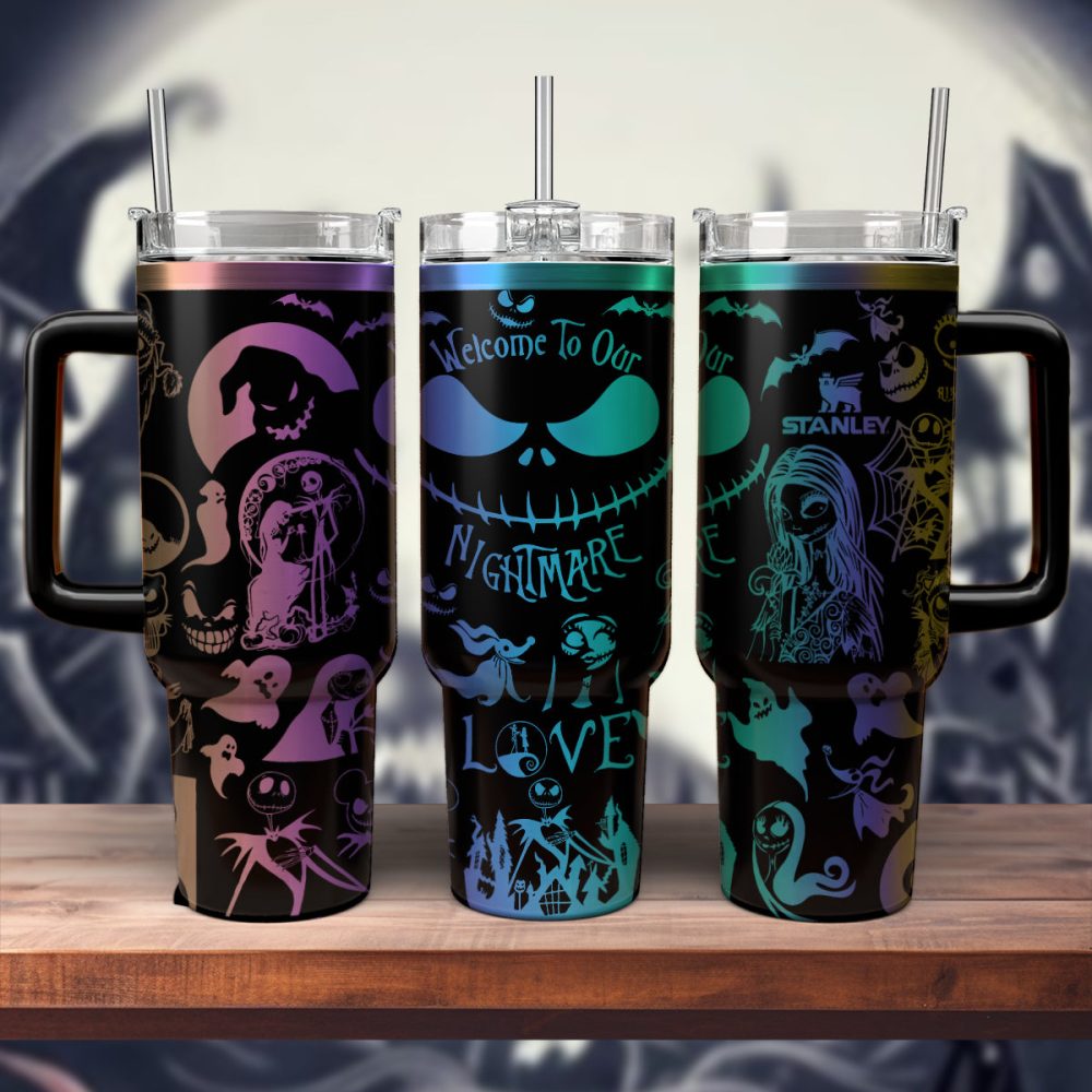 The Nightmare Before Christmas Movies Custom Stanley Quencher 40Oz Stainless Steel Tumbler With Handle