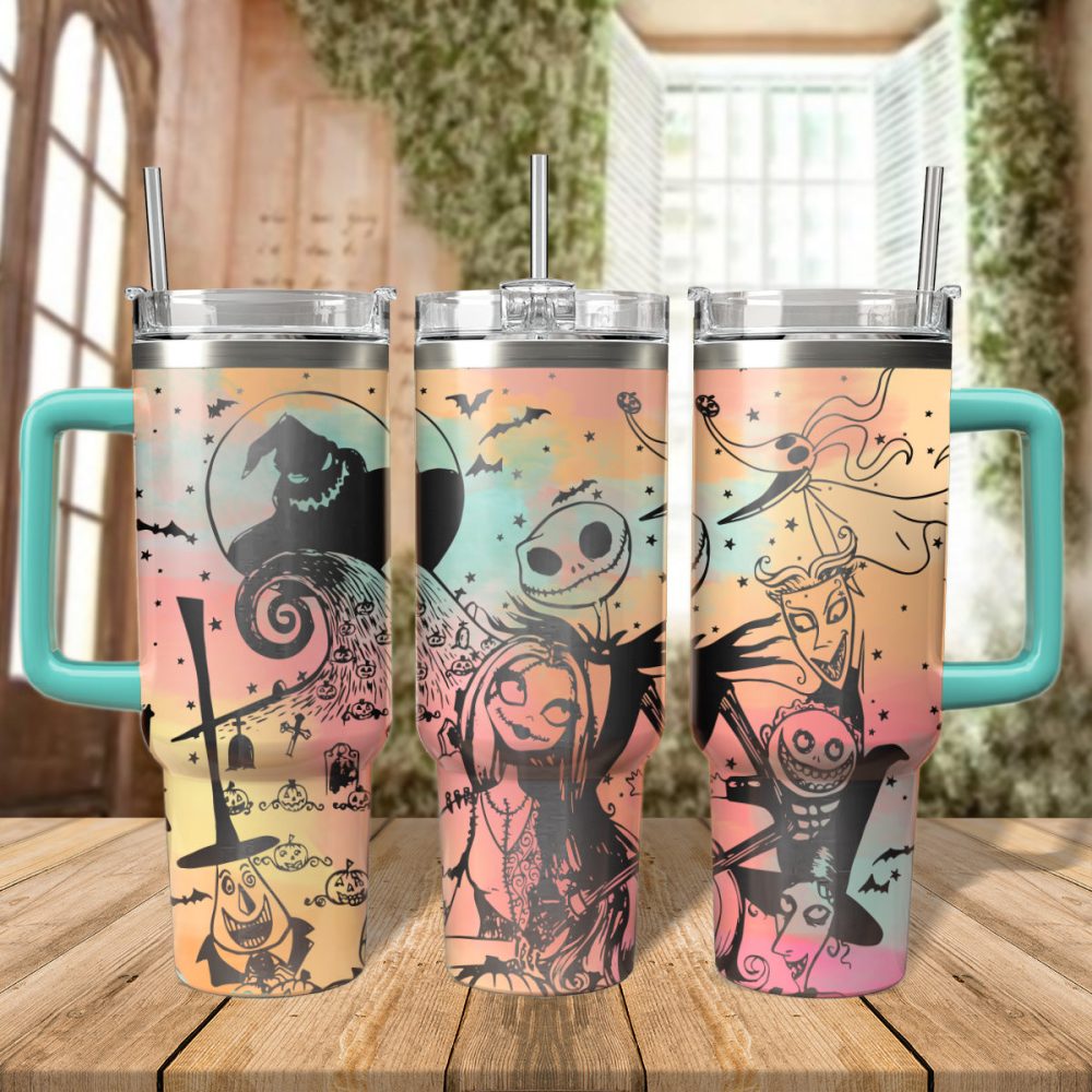 The Nightmare Before Christmas Movies Custom Stanley Quencher 40Oz Stainless Steel Tumbler With Handle
