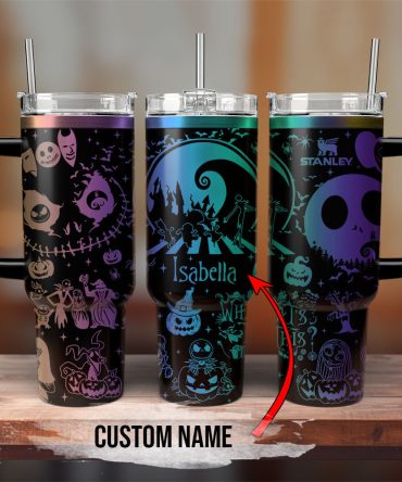 The Nightmare Before Christmas Movies Custom Stanley Quencher 40Oz Stainless Steel Tumbler With Handle