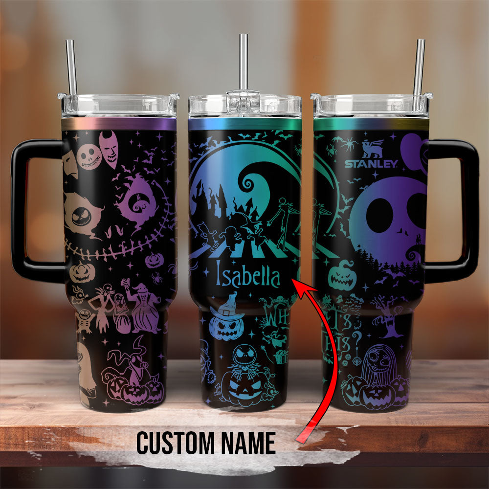 The Nightmare Before Christmas Movies Custom Stanley Quencher 40Oz Stainless Steel Tumbler With Handle