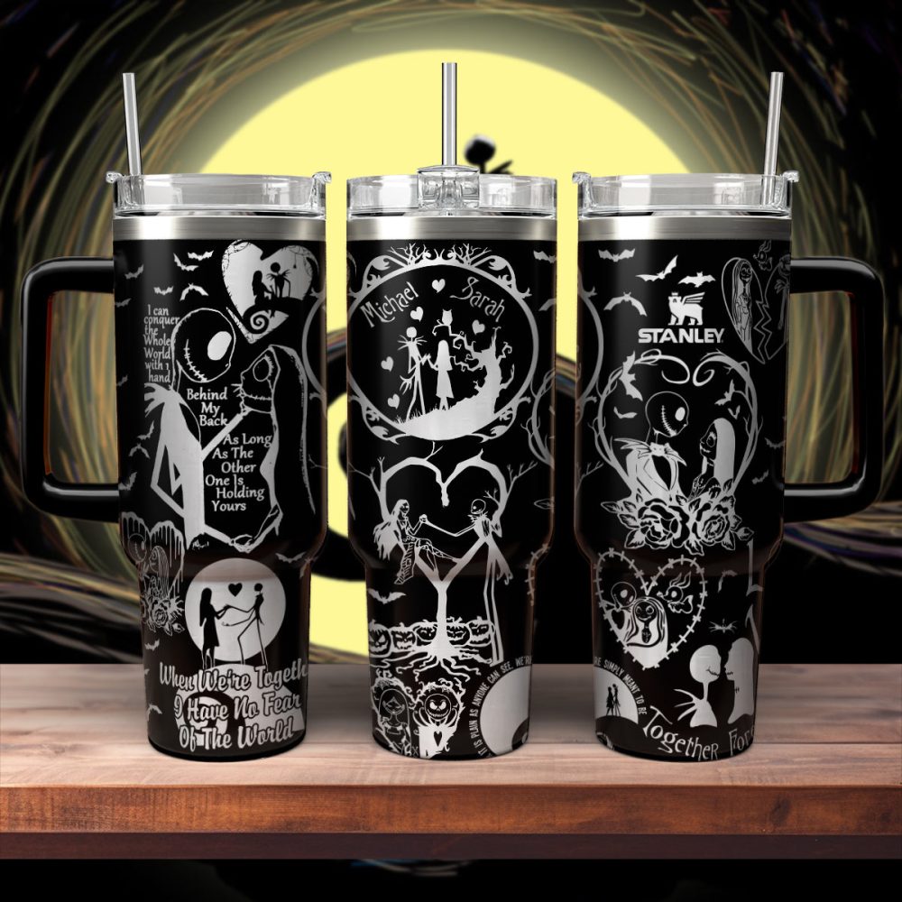 The Nightmare Before Christmas Movies Custom Stanley Quencher 40Oz Stainless Steel Tumbler With Handle