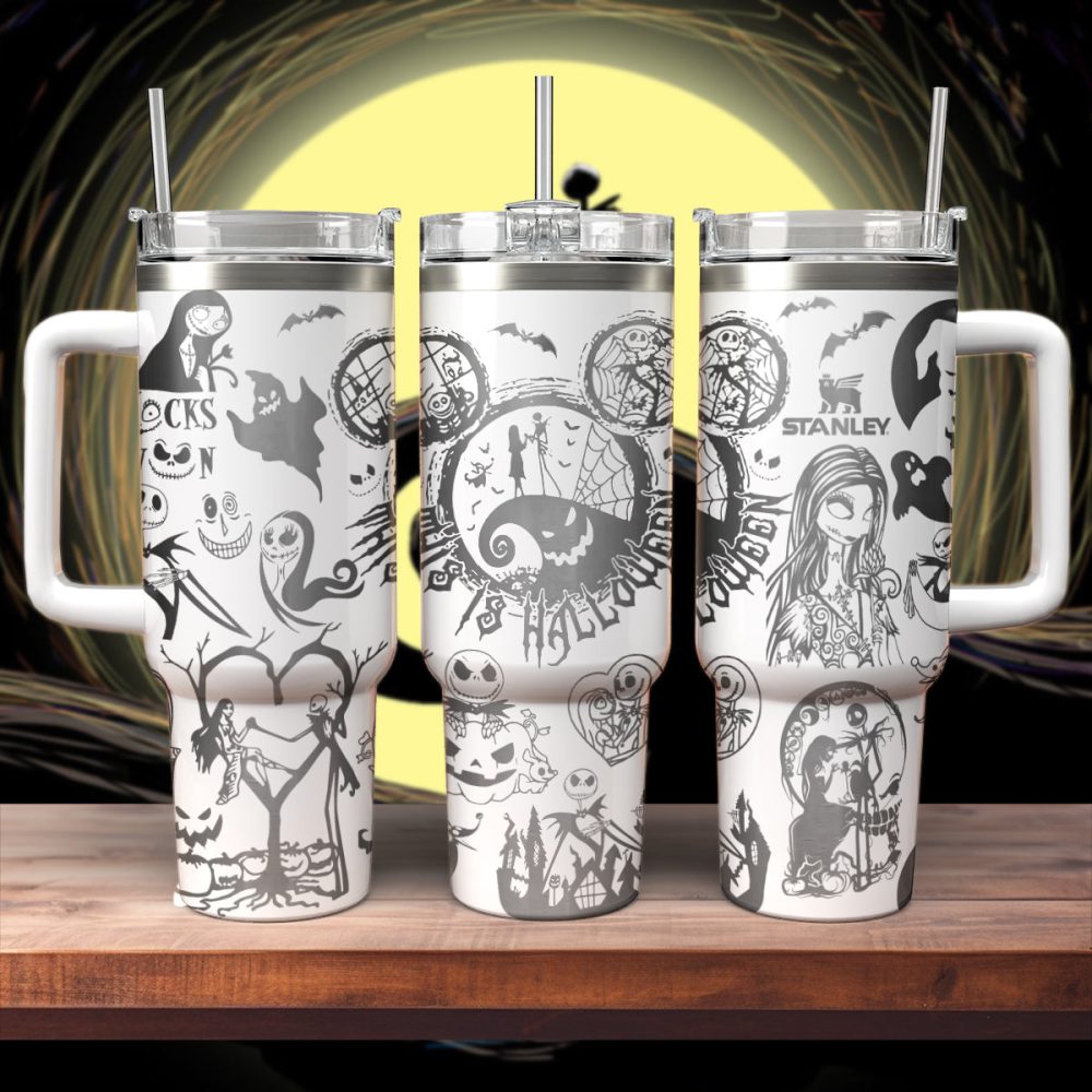 The Nightmare Before Christmas Movies Custom Stanley Quencher 40Oz Stainless Steel Tumbler With Handle
