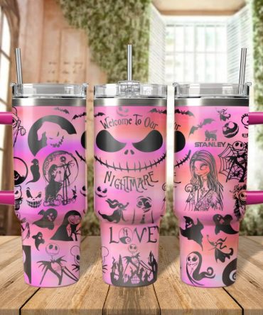 The Nightmare Before Christmas Movies Custom Stanley Quencher 40Oz Stainless Steel Tumbler With Handle