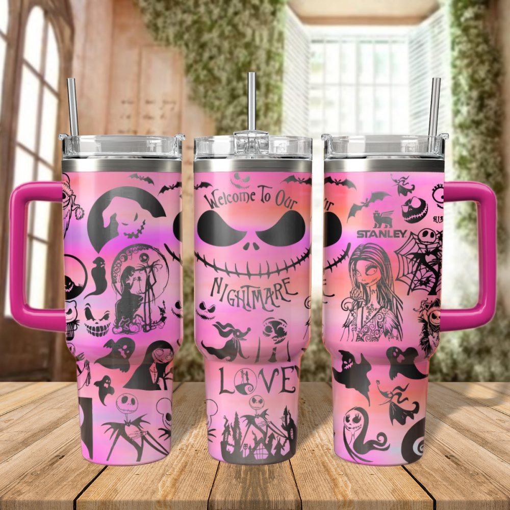 The Nightmare Before Christmas Movies Custom Stanley Quencher 40Oz Stainless Steel Tumbler With Handle