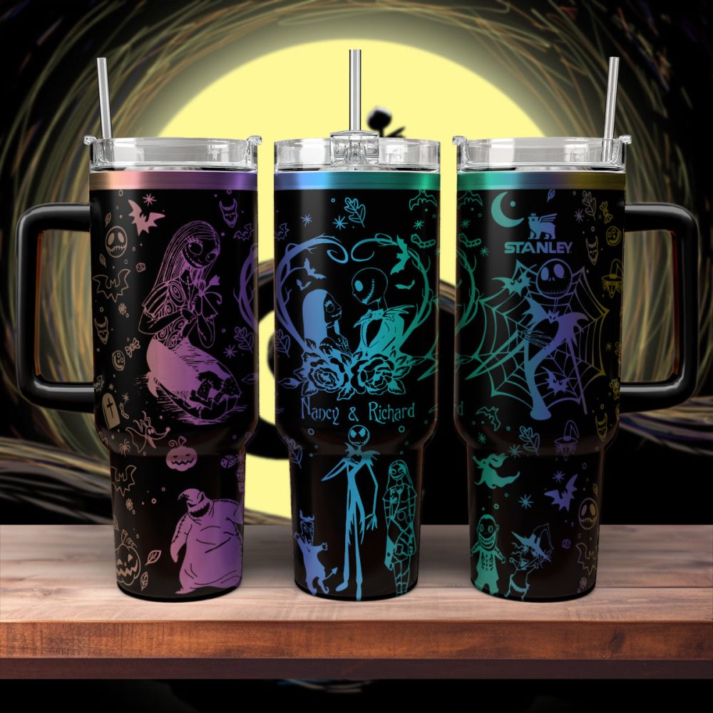 The Nightmare Before Christmas Movies Custom Stanley Quencher 40Oz Stainless Steel Tumbler With Handle