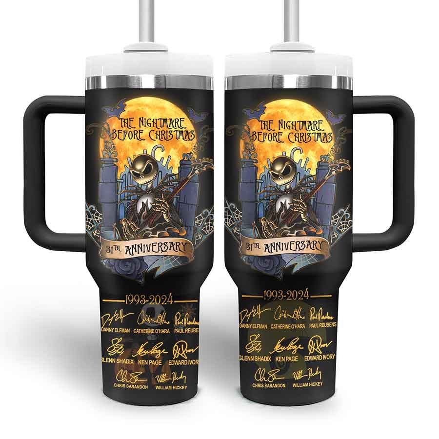 The Nightmare Before Christmas Movies Custom Stanley Quencher 40Oz Stainless Steel Tumbler - Image 3