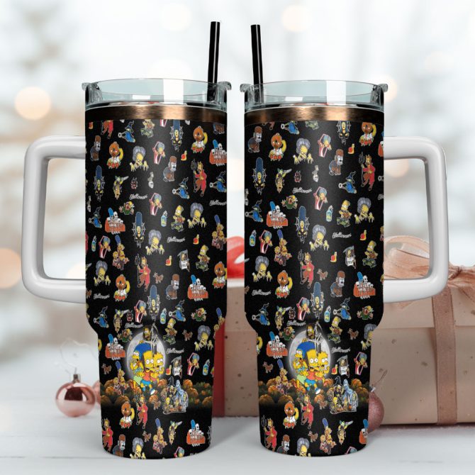The Simpsons Tv Series Custom Stanley Quencher 40Oz Stainless Steel Tumbler With Handle - Image 4