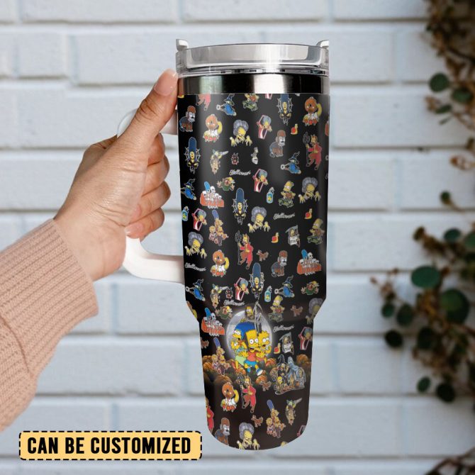 The Simpsons Tv Series Custom Stanley Quencher 40Oz Stainless Steel Tumbler With Handle - Image 3